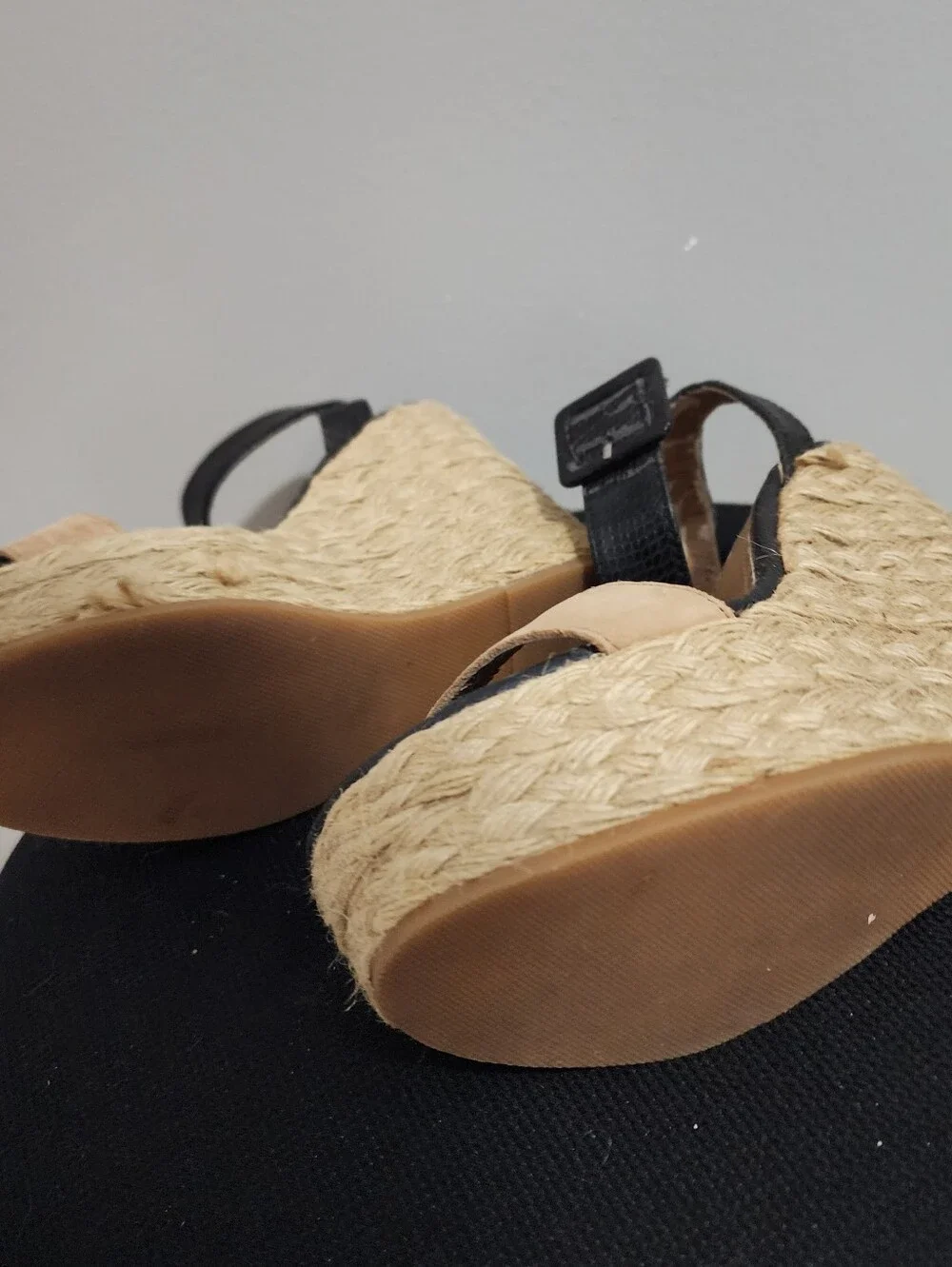 Steve Madden Black / Tan Wedges